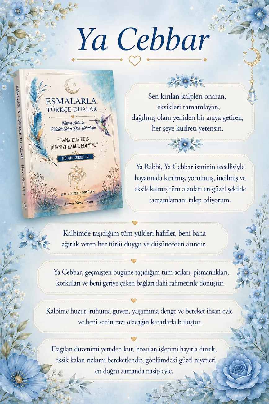 Ya Cebbar duası – Esmalarla Türkçe Dualar kitabından